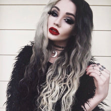 Load image into Gallery viewer, The Joker | Black and White Long Curly Synthetic Hair Wig with Bangs