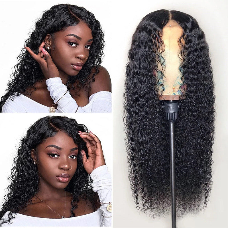Lily | Black Long Curly Lace Front Synthetic Hair Wig