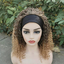 Load image into Gallery viewer, Kalya | Dark Brown Long Curly Synthetic Hair Headband Wig
