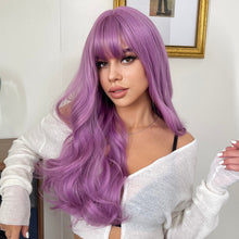 Load image into Gallery viewer, Astrantia | Halloween Purple Long Wavy Synthetic Hair Wig with Bangs