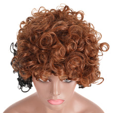 Load image into Gallery viewer, Chic | Black and Brown Medium Short Curly Synthetic Hair Wig
