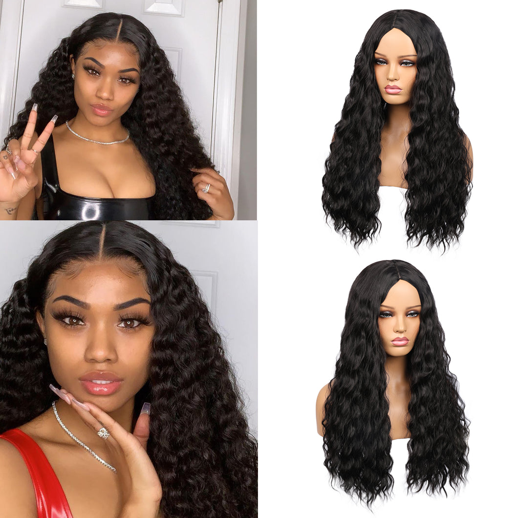 Jessie | Black Long Curly Synthetic Hair Wig
