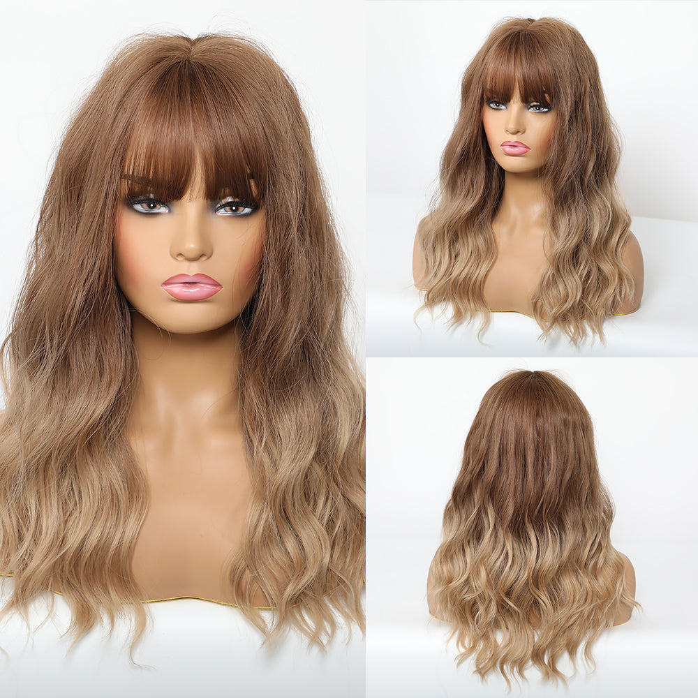 Beth | Blonde Long Wavy Synthetic Hair Wig with Bangs
