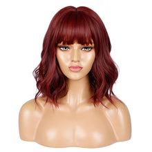 Load image into Gallery viewer, Dreamy | Wine Red Medium Wavy Synthetic Hair Wig
