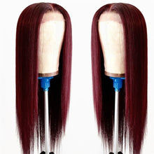 Load image into Gallery viewer, Rowan | Wine Red Long Straight Lace Front Synthetic Hair Wig
