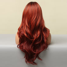 Load image into Gallery viewer, Cora | Burgundy Wine Red Long Wavy Synthetic Hair Wig
