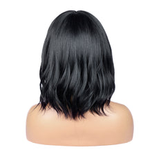 Load image into Gallery viewer, Aanya | Black Medium Long Wavy Synthetic Hair Wig with Bangs

