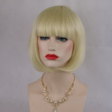 Load image into Gallery viewer, Siana | Blonde Medium Straight Synthetic Bob Hair Wig with Bangs
