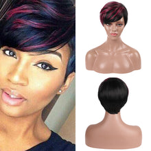 Load image into Gallery viewer, Caitlina | Purple Red Short Pixie Cut Wavy Synthetic Hair Wig with Bangs
