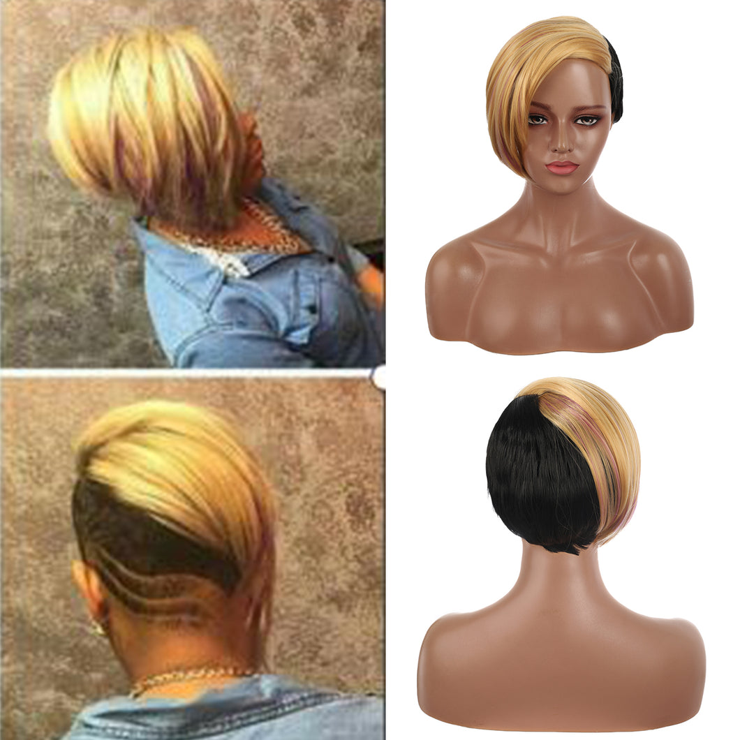 Evyleena | Blonde Short Pixie Cut Wavy Synthetic Hair Wig