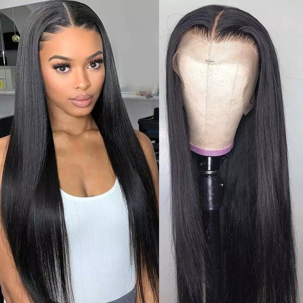 January | Black Long Straight Lace Front Synthetic Hair Wig