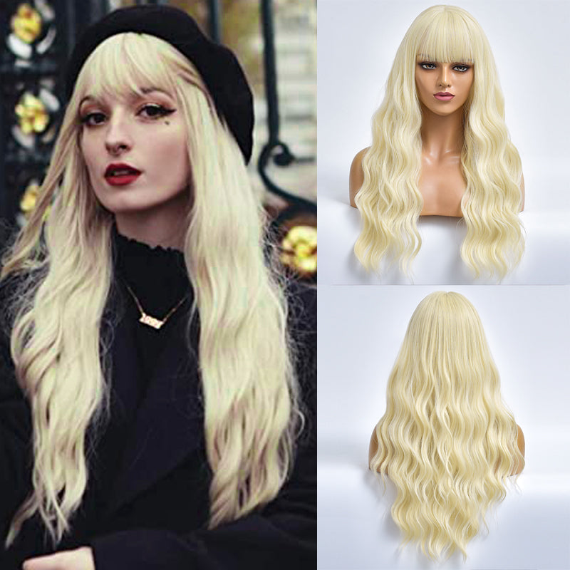 Blonde Devil | 613 Blonde Long Curly Synthetic Hair Wig with Bangs