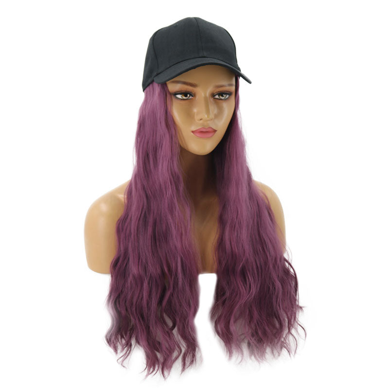 Contico | Purple Long Curly Synthetic Hair Wig Hat