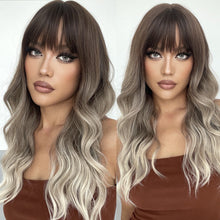 Load image into Gallery viewer, Havana | Ombre Long Wavy Synthetic Hair Wig with Bangs
