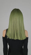 Load and play video in Gallery viewer, TheMagician | Halloween Green Long Straight Synthetic Hair Wig with Bangs
