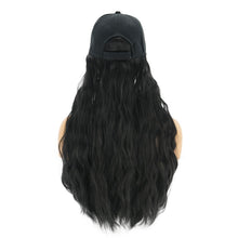 Load image into Gallery viewer, Contico | Dark Brown Long Curly Synthetic Hair Wig with Cap Hat
