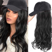 Load image into Gallery viewer, Blossom | Black Long Wavy Synthetic Hair Wig Hat with Cap
