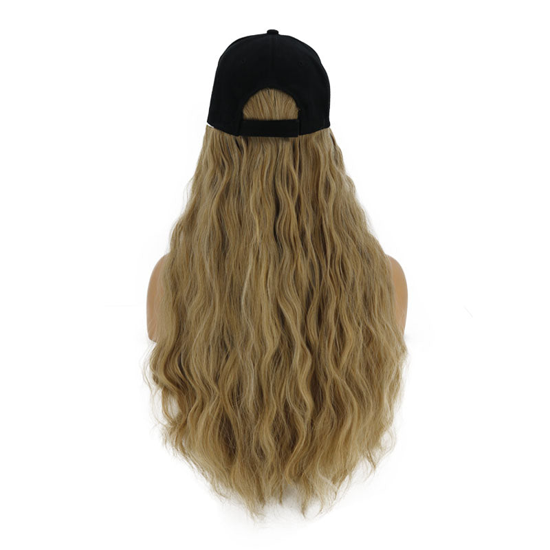 Contico | Blonde Long Curly Synthetic Hair Wig with Cap