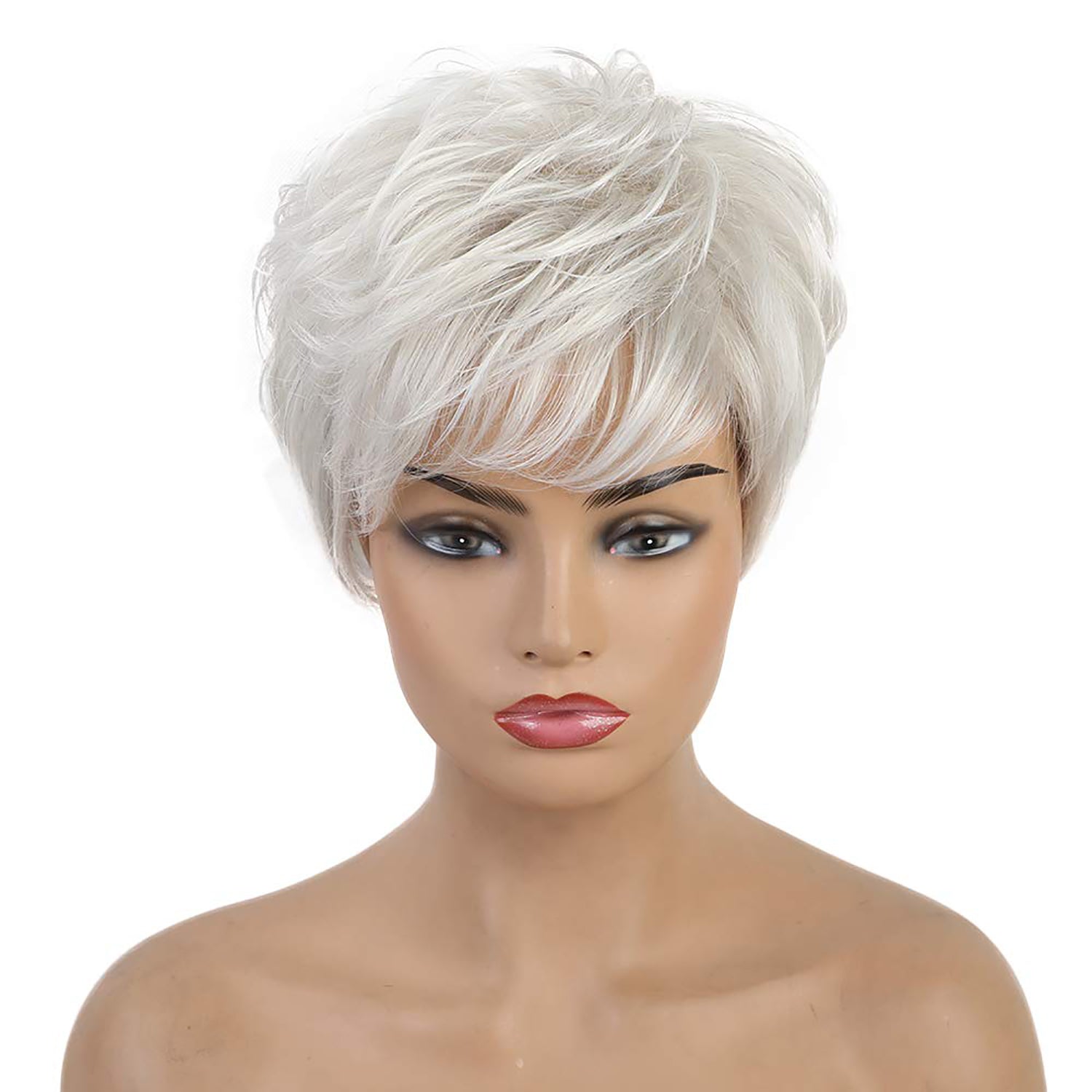 0 Degree | Ash Blonde Short Pixie Cut Wavy Synthetic Hair Wig