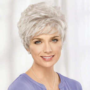 0 Degree | Ash Blonde Short Pixie Cut Wavy Synthetic Hair Wig