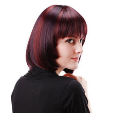 Load image into Gallery viewer, Siana | Red Medium Straight Synthetic Bob Hair Wig with Bangs
