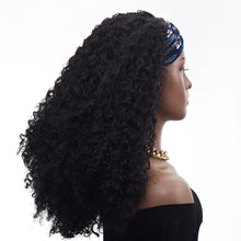 Load image into Gallery viewer, Dannie | Black Medium Long Curly Synthetic Hair Headband Wig
