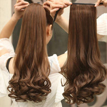 Load image into Gallery viewer, Twinko | Black Blonde Brown Long Wavy Synthetic Hair Extension Pony Tail

