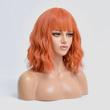 Load image into Gallery viewer, Rosie | Orange Medium Long Curly Synthetic Hair Wig with Bangs
