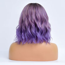 Load image into Gallery viewer, Berry | Purple Medium Long Curly Synthetic Hair Wig with Bangs
