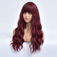 Load image into Gallery viewer, Cherry | Red Long Curly Synthetic Hair Wig with Bangs
