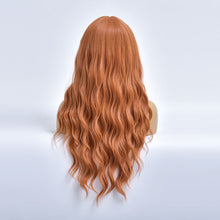 Load image into Gallery viewer, Amber | Orange Long Curly Synthetic Hair Wig with Bangs

