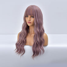Load image into Gallery viewer, Buzzword | Purple Long Curly Synthetic Hair Wig with Bangs
