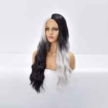 Load image into Gallery viewer, The Joker | Black and White Long Curly Synthetic Hair Wig with Bangs

