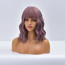 Load image into Gallery viewer, Candy Rush | Purple Medium Long Curly Synthetic Hair Wig with Bangs
