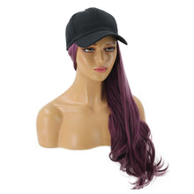 Load image into Gallery viewer, Blossom | Purple Long Wavy Synthetic Hair Wig Hat with Cap
