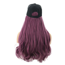 Load image into Gallery viewer, Blossom | Purple Long Wavy Synthetic Hair Wig Hat with Cap
