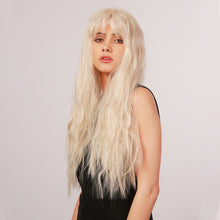 Load image into Gallery viewer, OOTD | Blonde Long Curly Synthetic Hair Wig with Bangs
