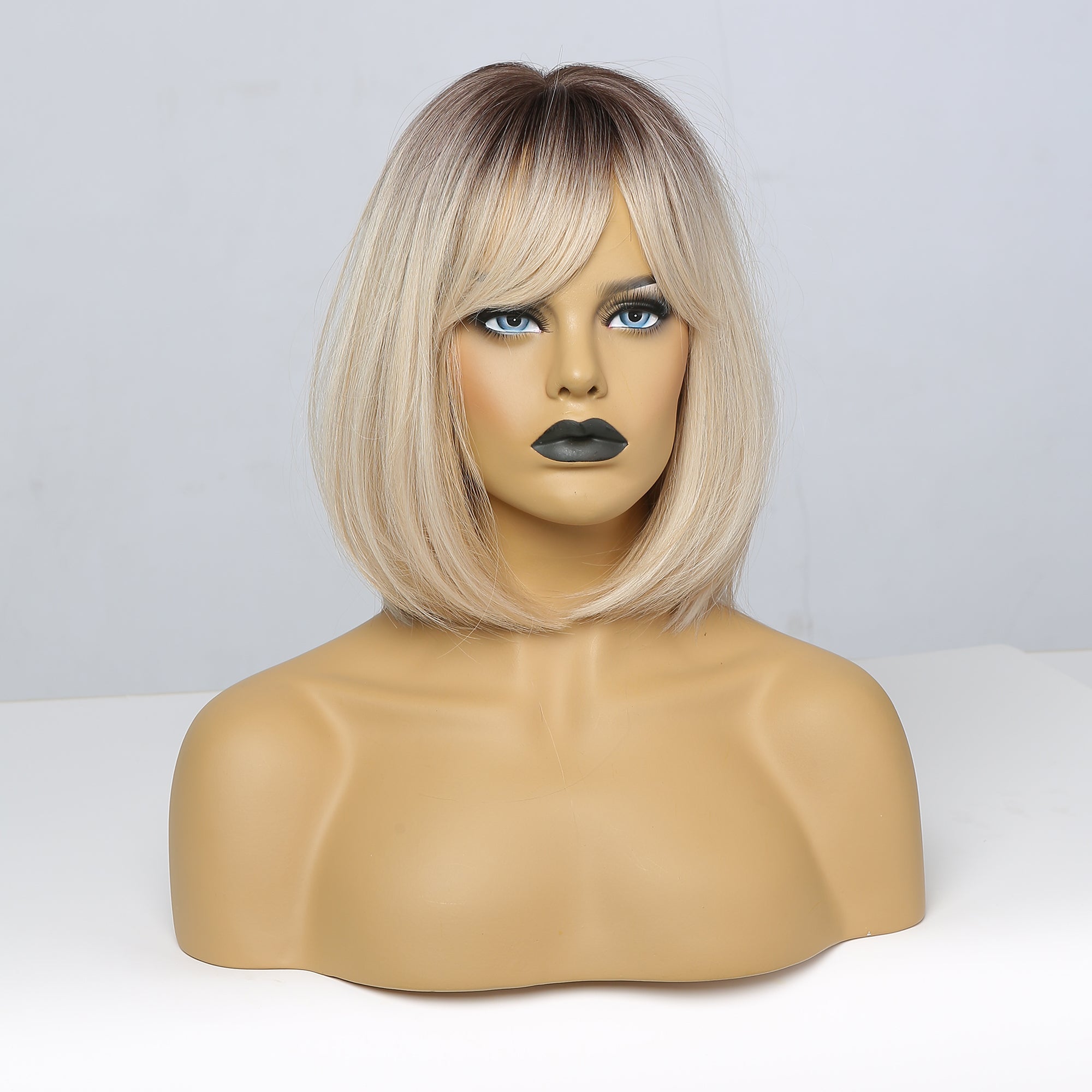 Eilonwy | Blonde Ombre Short Pixie Cut Straight Synthetic Hair Wig with Bangs