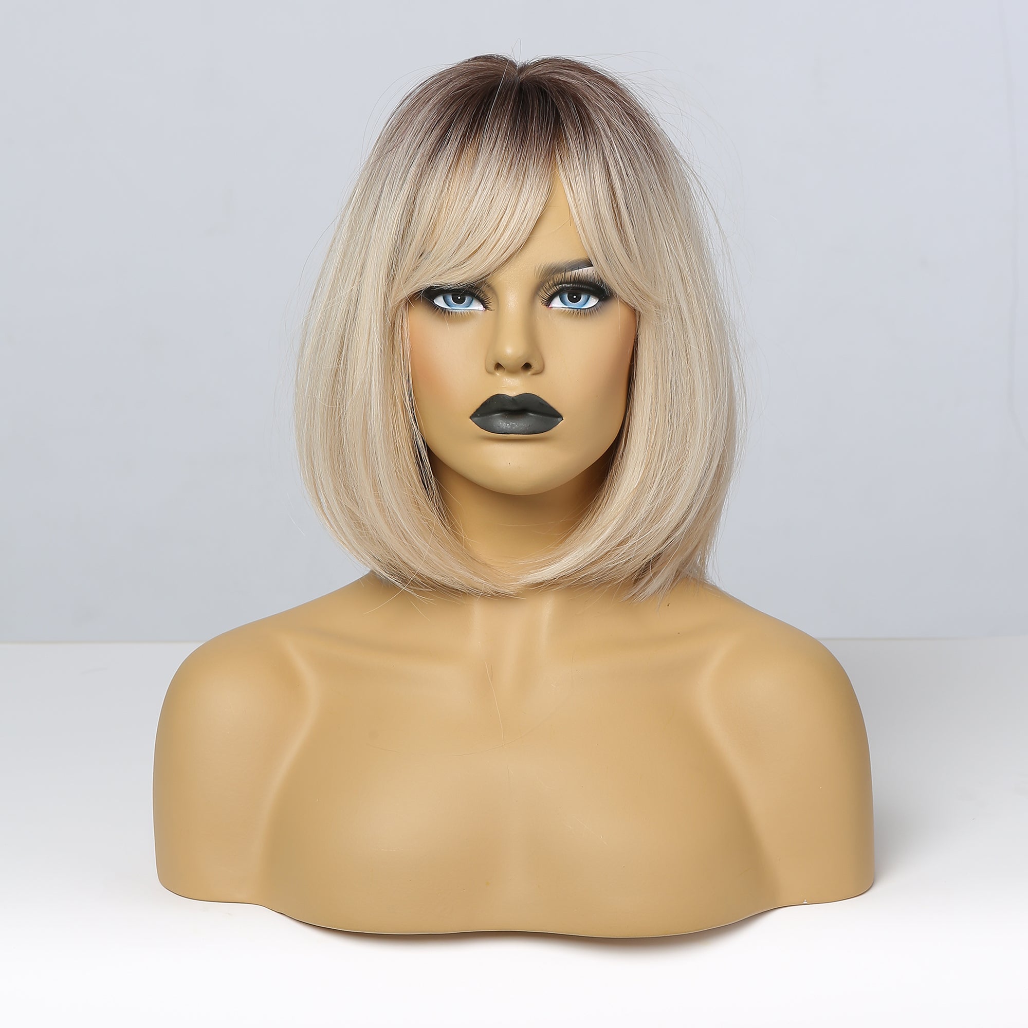 Eilonwy | Blonde Ombre Short Pixie Cut Straight Synthetic Hair Wig with Bangs