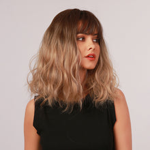 Load image into Gallery viewer, Adeline | Ombre Long Curly Synthetic Hair Wig with Bangs

