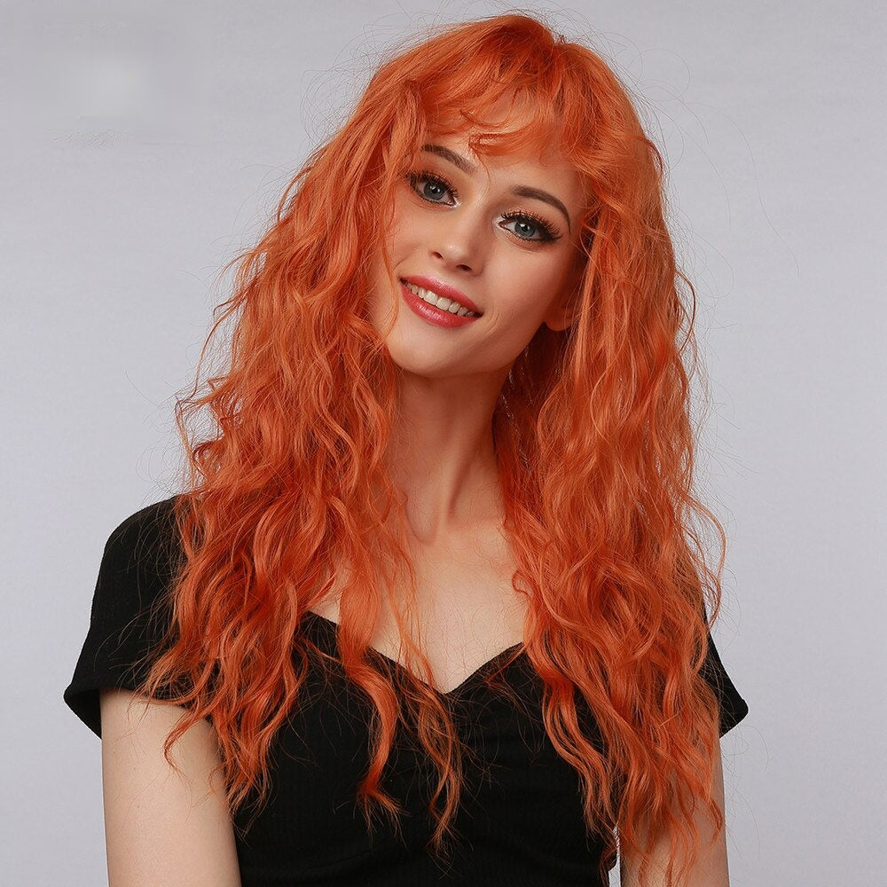 Neon Orange Long Wig