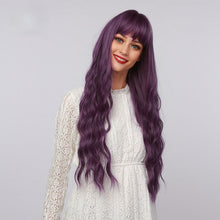 Load image into Gallery viewer, Peony | Halloween Purple Long Curly Synthetic Hair Wig with Bangs
