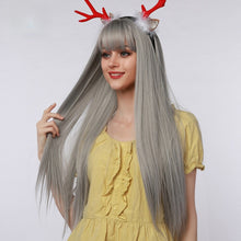 Load image into Gallery viewer, Elvenia | Halloween Silver Long Straight Synthetic Hair Wig with Bangs
