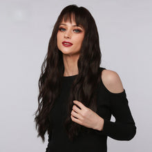 Load image into Gallery viewer, Tunder | Brown Long Wavy Synthetic Hair Wig with Bangs
