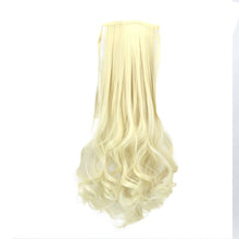 Load image into Gallery viewer, Twinko | Black Blonde Brown Long Wavy Synthetic Hair Extension Pony Tail
