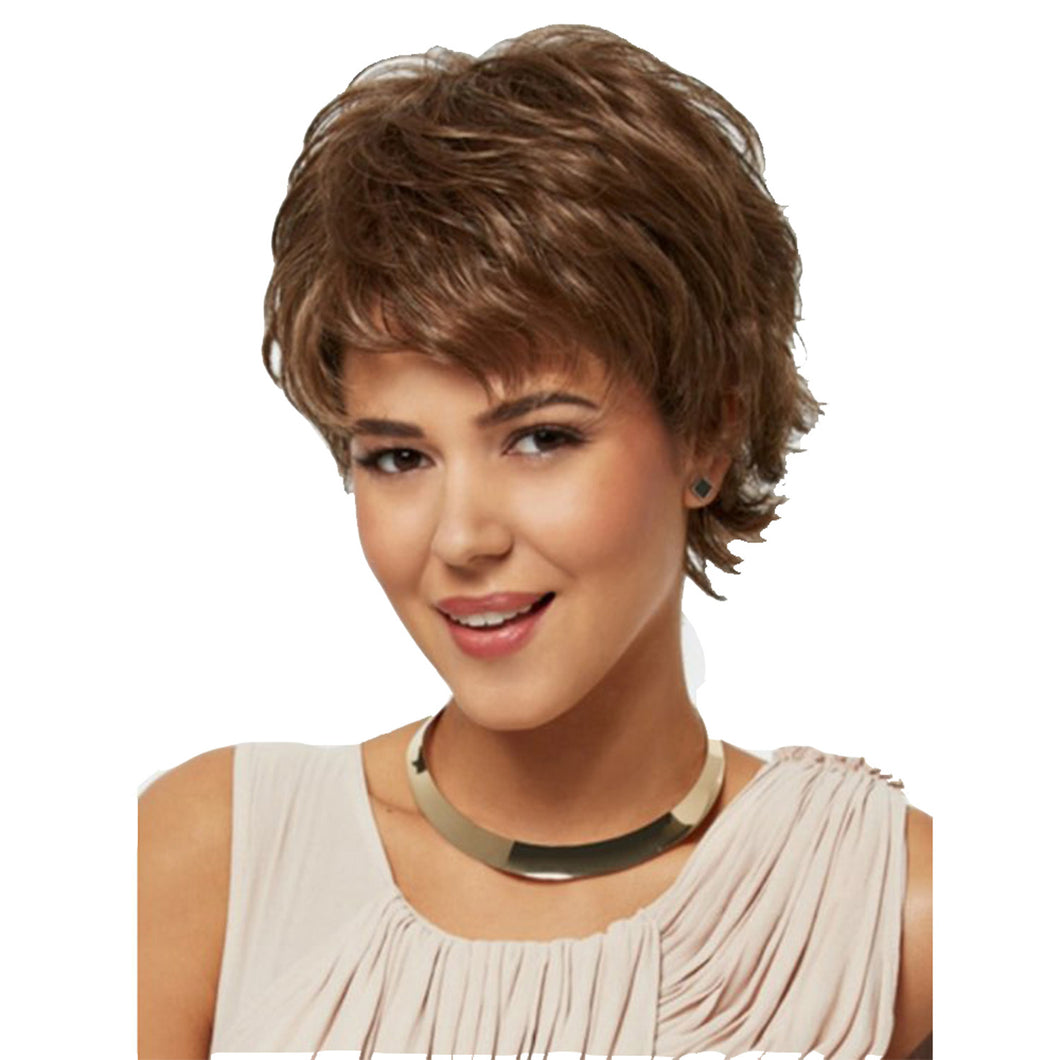 June | Brown Short Pixie Cut Wavy Synthetic Hair Wig