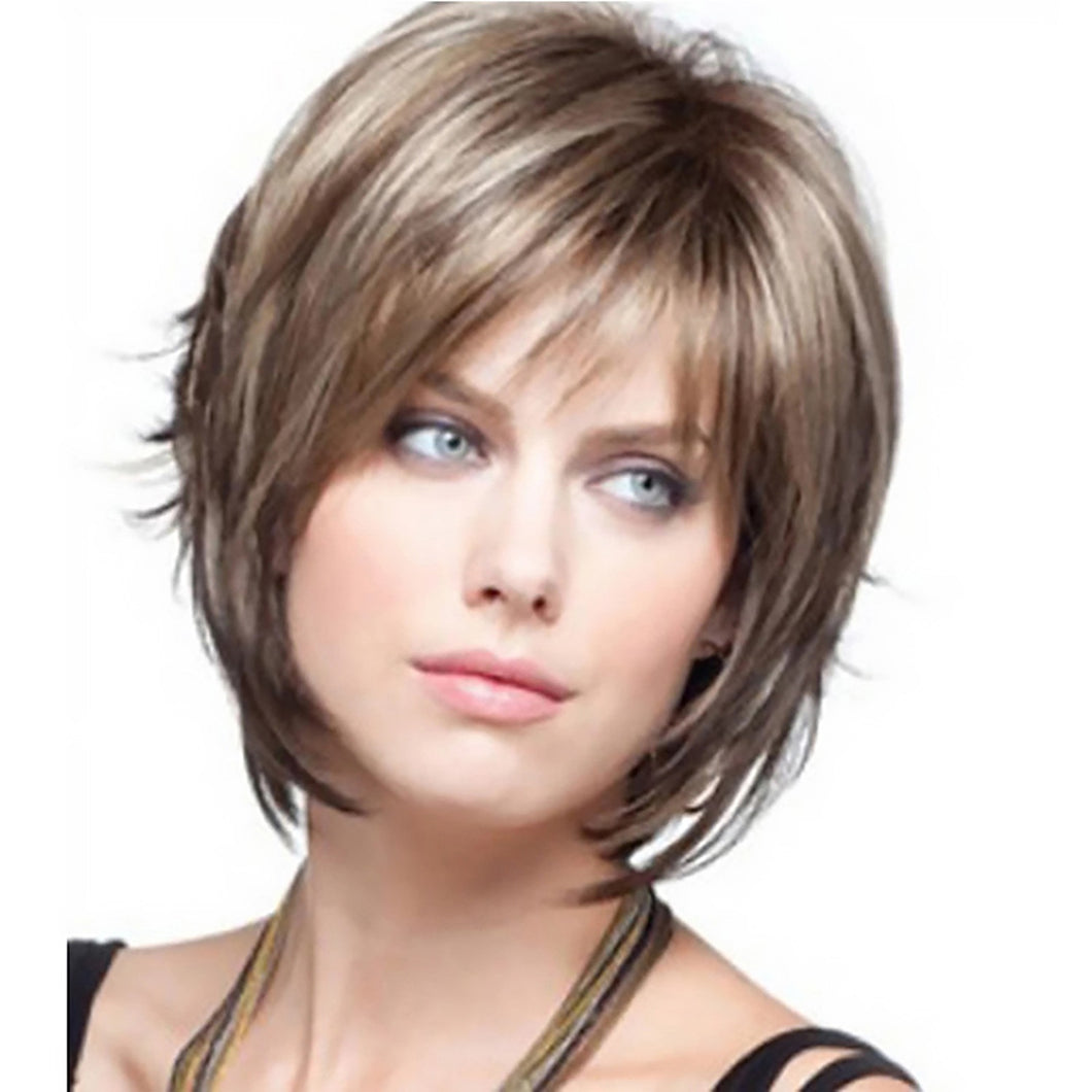 Margaret | Blonde Brown Medium Straight Synthetic Hair Wig