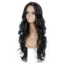 Load image into Gallery viewer, Judy | Black Long Wavy Synthetic Hair Wig
