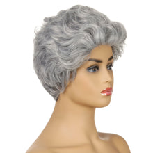Load image into Gallery viewer, Sue | Grey Short Pixie Cut Curly Synthetic Hair Wig
