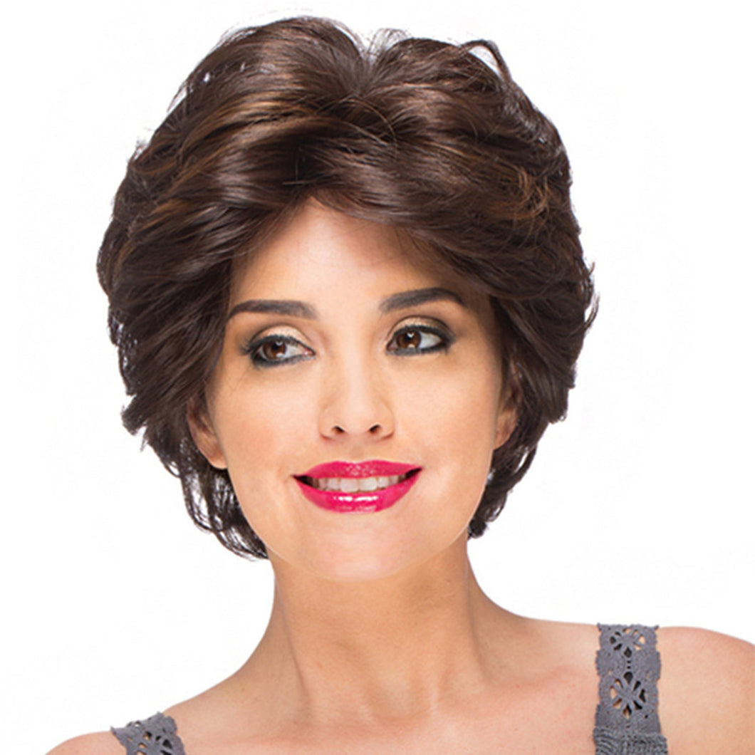 Yvonne | Brown Short Pixie Cut Wavy Synthetic Hair Wig